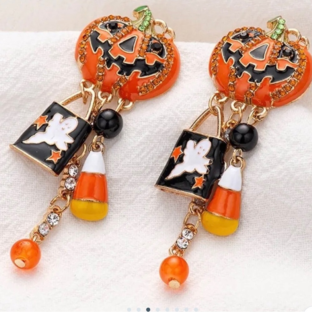 Halloween Pumpkin Dangle Earrings